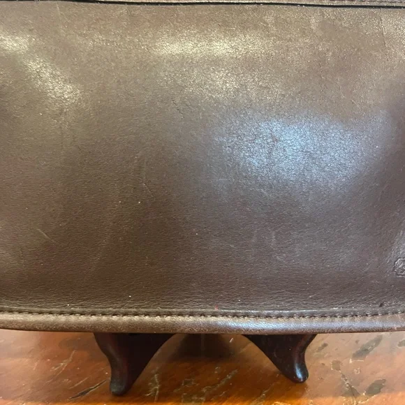 Vintage Coach Chunky Pouch Case Cosmetic Bag Brown Zip USA W/tag & Creed - Picture 3 of 16